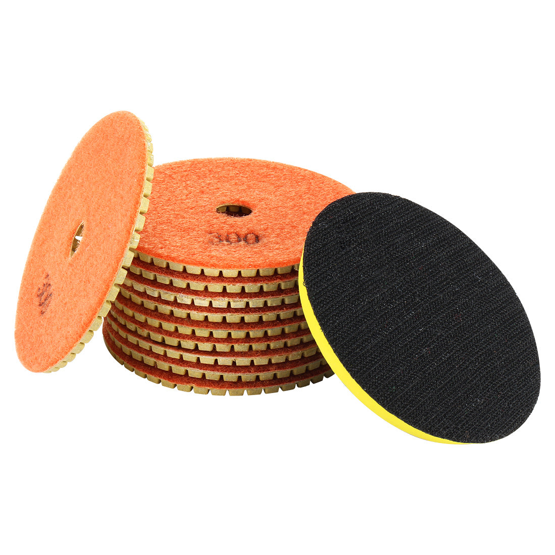 uxcell Uxcell 4" Diamond Wet Polishing Pad Disc Grit 300 10pcs for Granite Concrete Marble