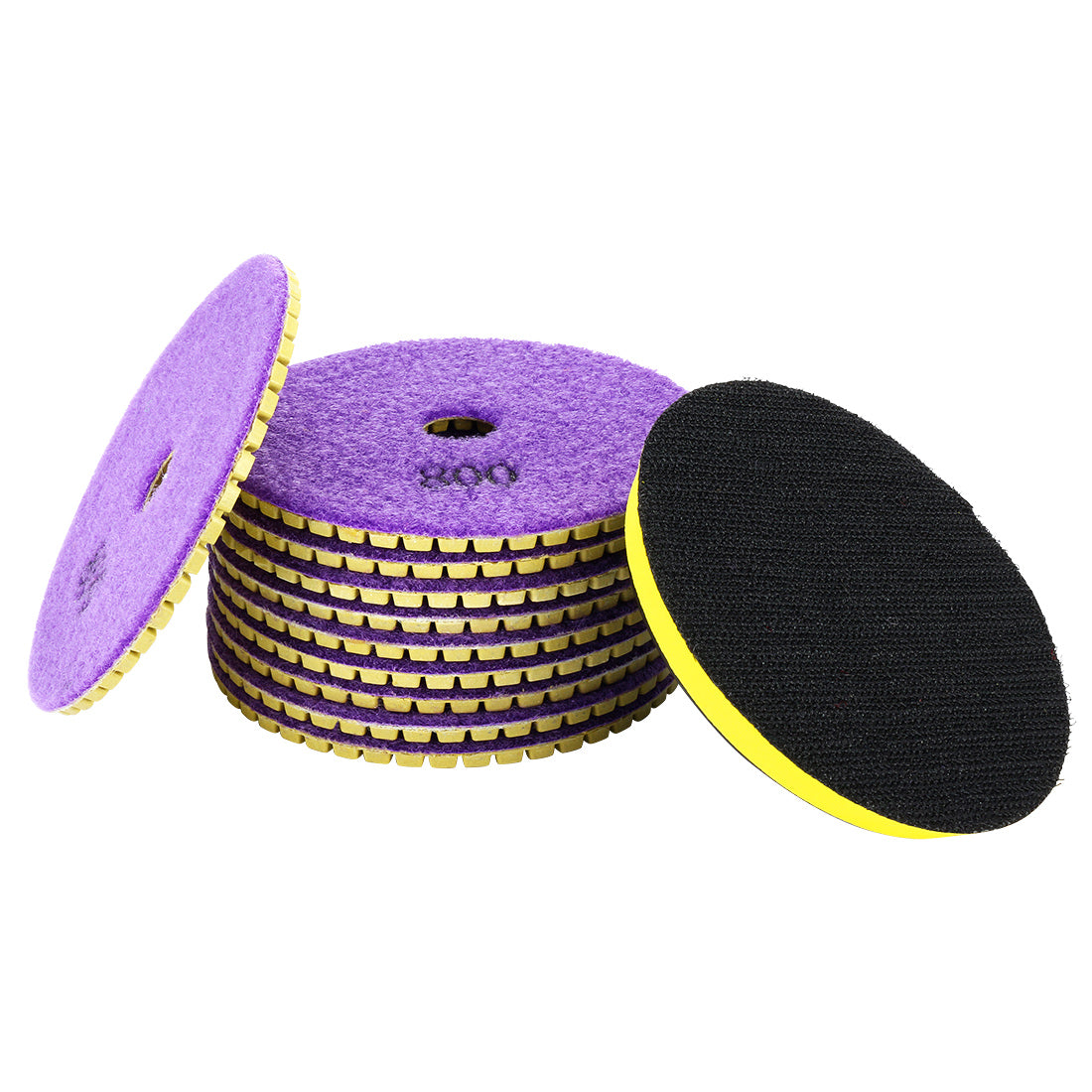 uxcell Uxcell 4" Diamond Wet Polishing Pad Grit 800 10pcs for Granite Concrete Marble