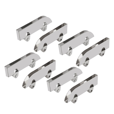 Harfington Uxcell 5.0mm Glass Stainless Steel Sliding Roller Pulley Display Cabinet Door 8Pcs