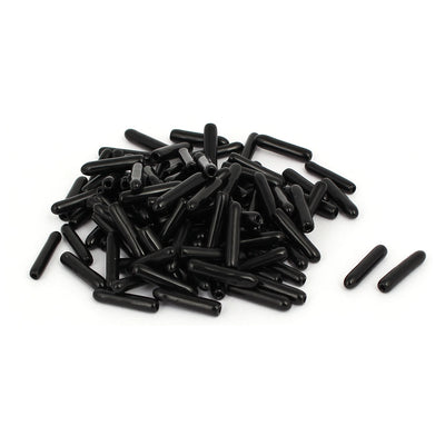 uxcell Uxcell 1.5mm Inner Dia Rubber Hose End Cap Screw Thread Protector Cover Black 100pcs