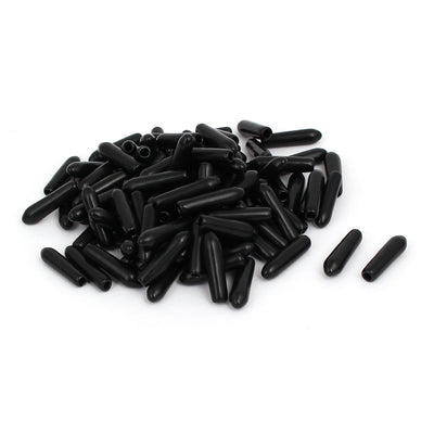 uxcell Uxcell 2mm Inner Dia Rubber Hose End Cap Screw Thread Protector Cover Black 100pcs
