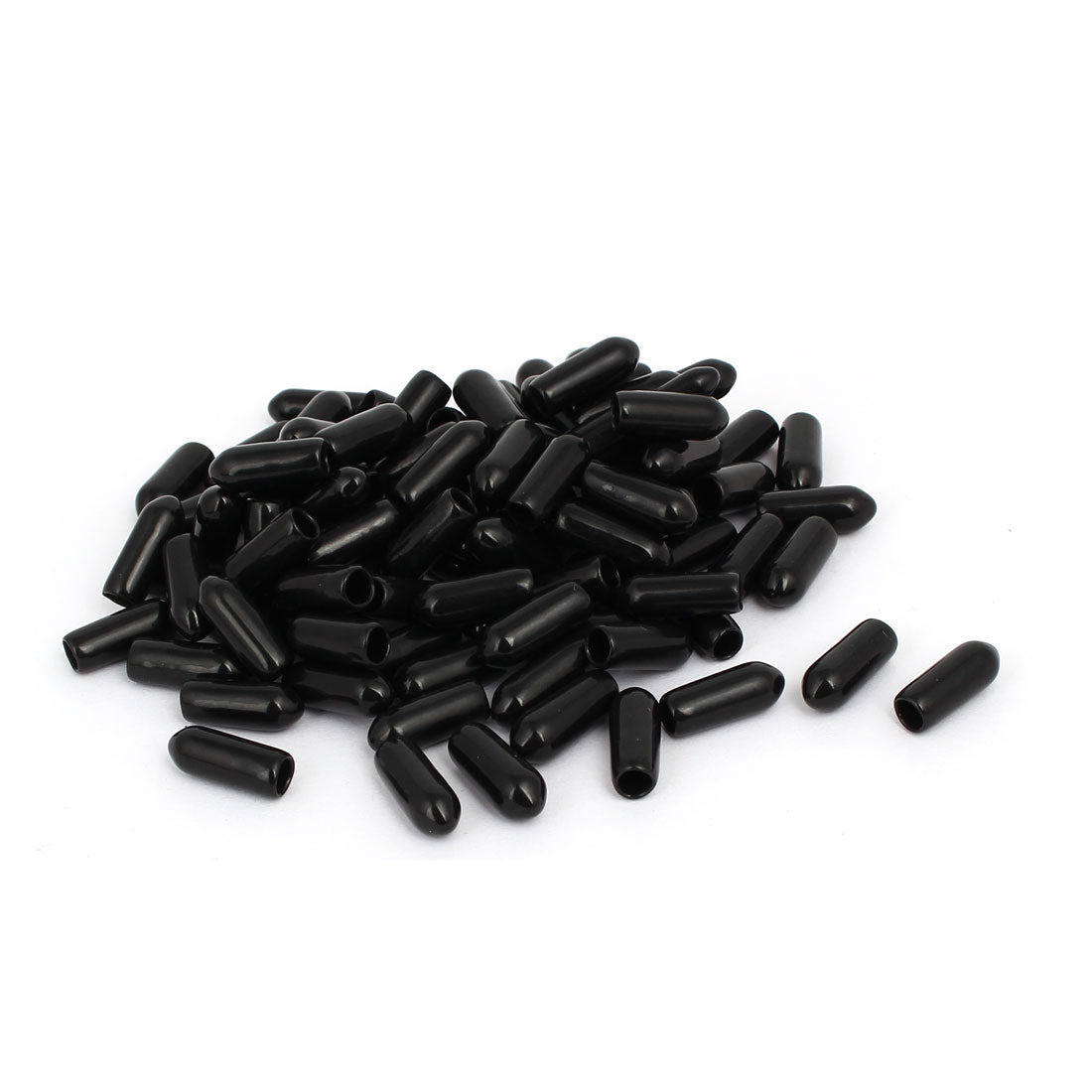 Uxcell 4mm ID Rubber Hose End Caps – Screw Thread Protector Covers – Black – 100 Pack