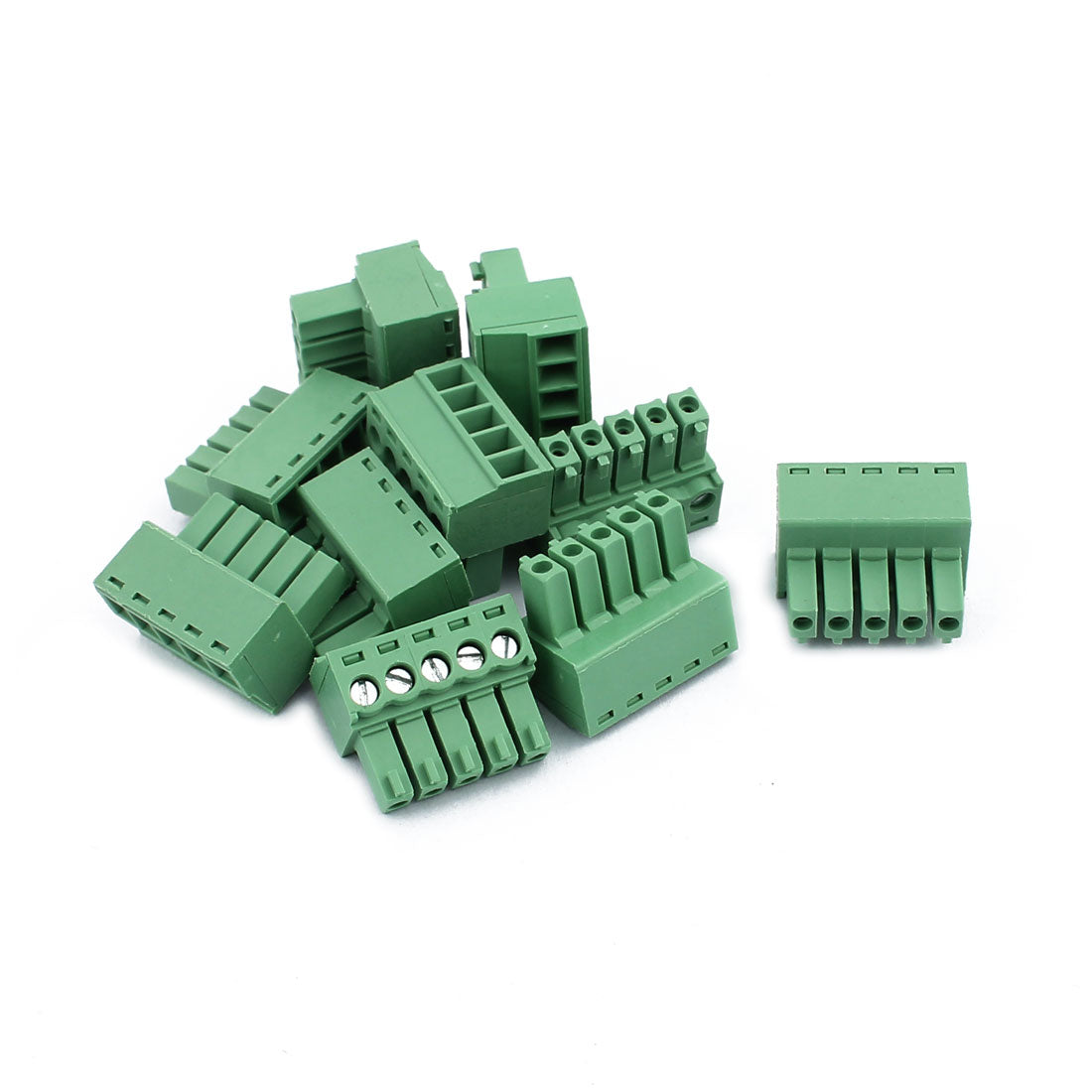 uxcell Uxcell 10Pcs 300V KF2EDGK 3.5mm Pitch 5-Pin PCB Screw Terminal Block Connector