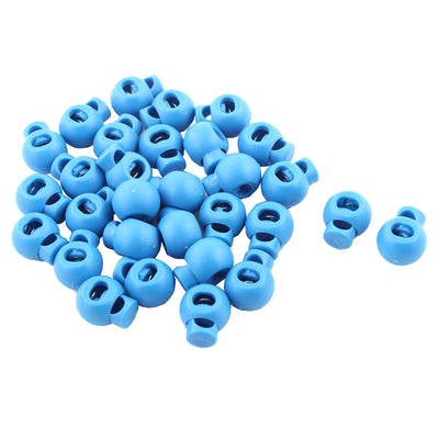 uxcell Uxcell Plastic Single Hole Design Toggle Stopper Cord Adjustive Lock Blue 30 PCS