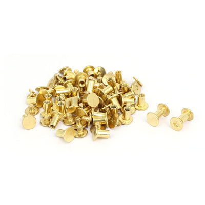 uxcell Uxcell M5x8mm Binding Screw Post Gold Tone 40pcs for Photo Albums Scrapbook