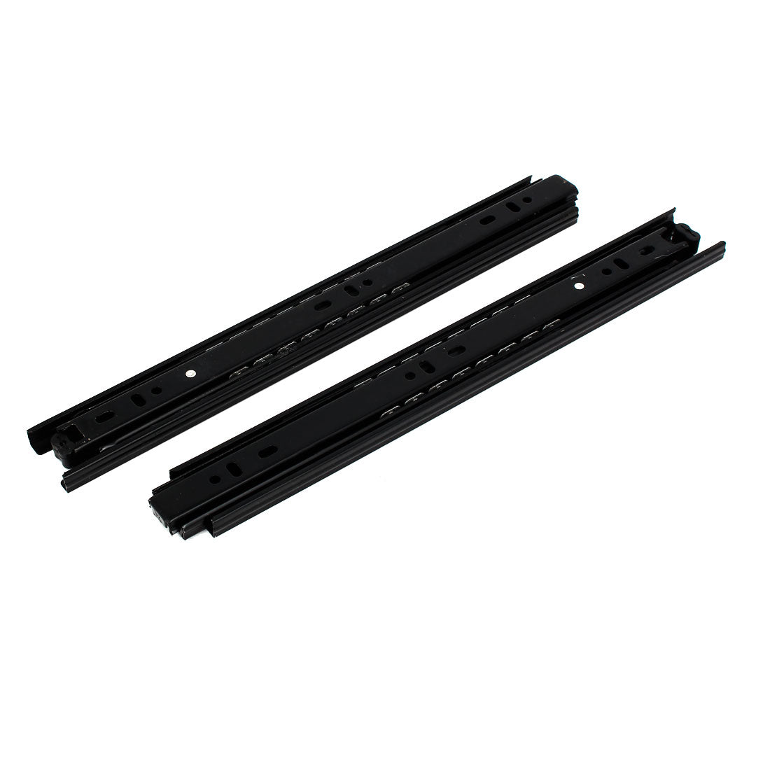 uxcell Uxcell 12'' Length 35mm Width 3-Section Ball Bearing Drawer Slides Rail Black 2pcs
