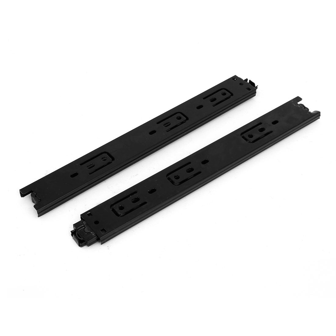 uxcell Uxcell 12'' Length 35mm Width 3-Section Ball Bearing Drawer Slides Rail Black 2pcs