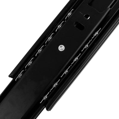 Harfington Uxcell 8'' Length 3-Section Ball Bearing Full Extension Drawer Slides Track Black 2pcs