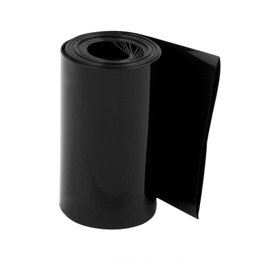 Harfington Uxcell 75mm Flat Width 48mm Diameter 5.5M Length PVC Heat Shrink Tube Black for 18650 Battery Pack