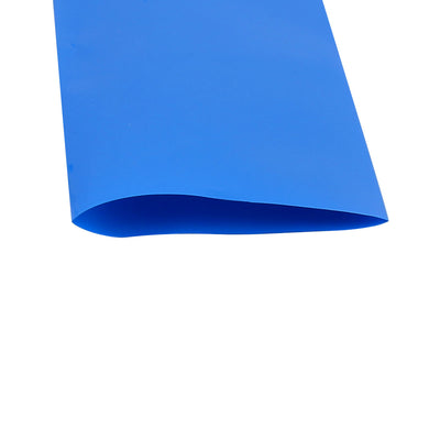 Harfington Uxcell 65mm Flat Width 2.1M Length PVC Heat Shrink Tube Blue for 18650 Batteries