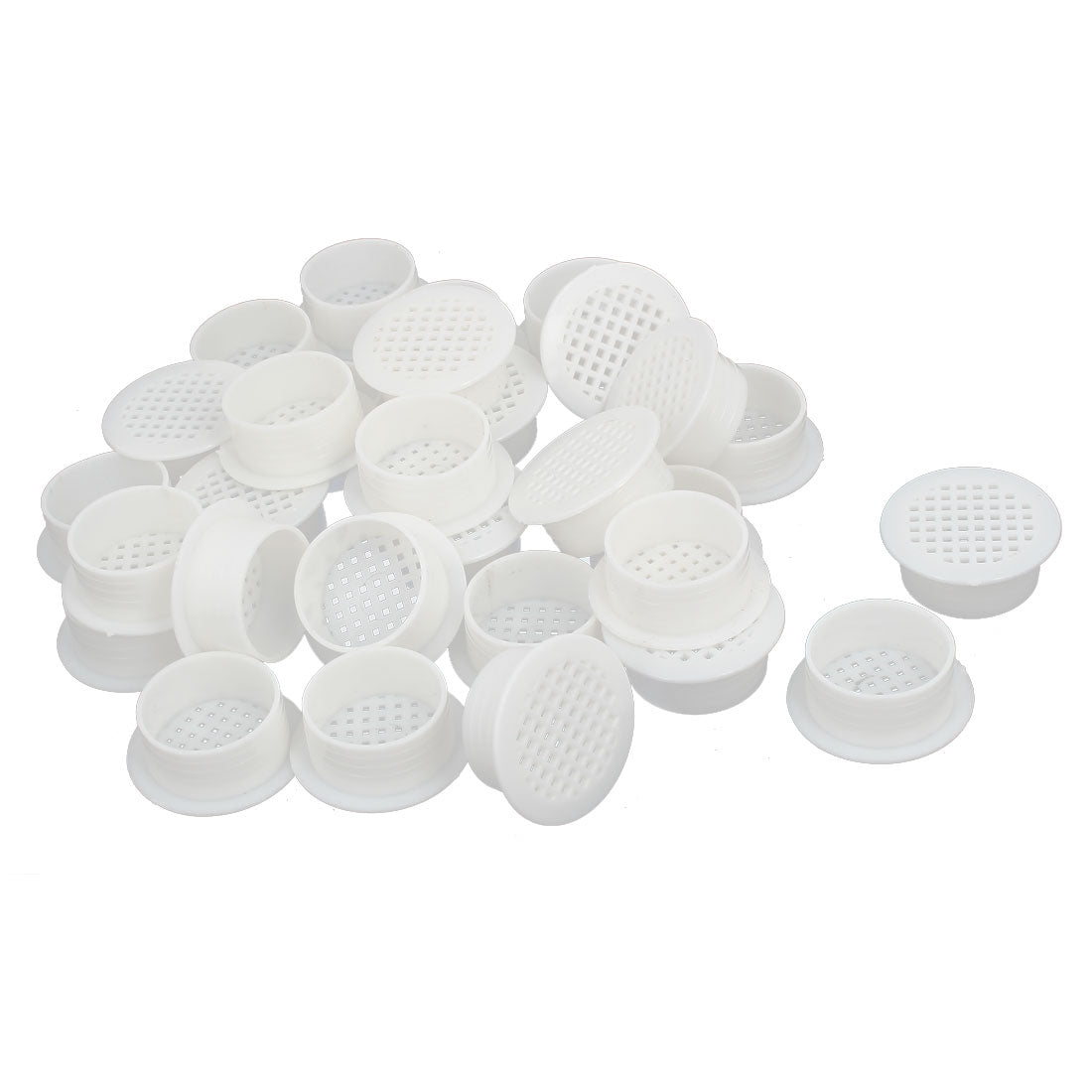 uxcell Uxcell Shoes Cabinet Plastic Square Mesh Hole Air Vent Louver Cover White 35mm 30pcs