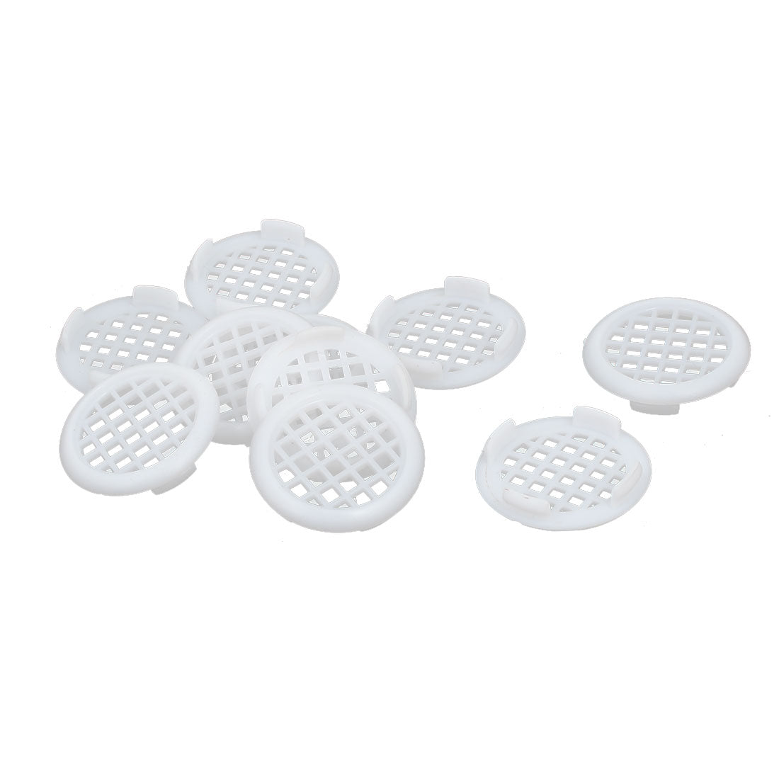 uxcell Uxcell Shoes Cabinet Plastic Square Mesh Hole Air Vent Louver Cover White 31mm Dia 10pcs