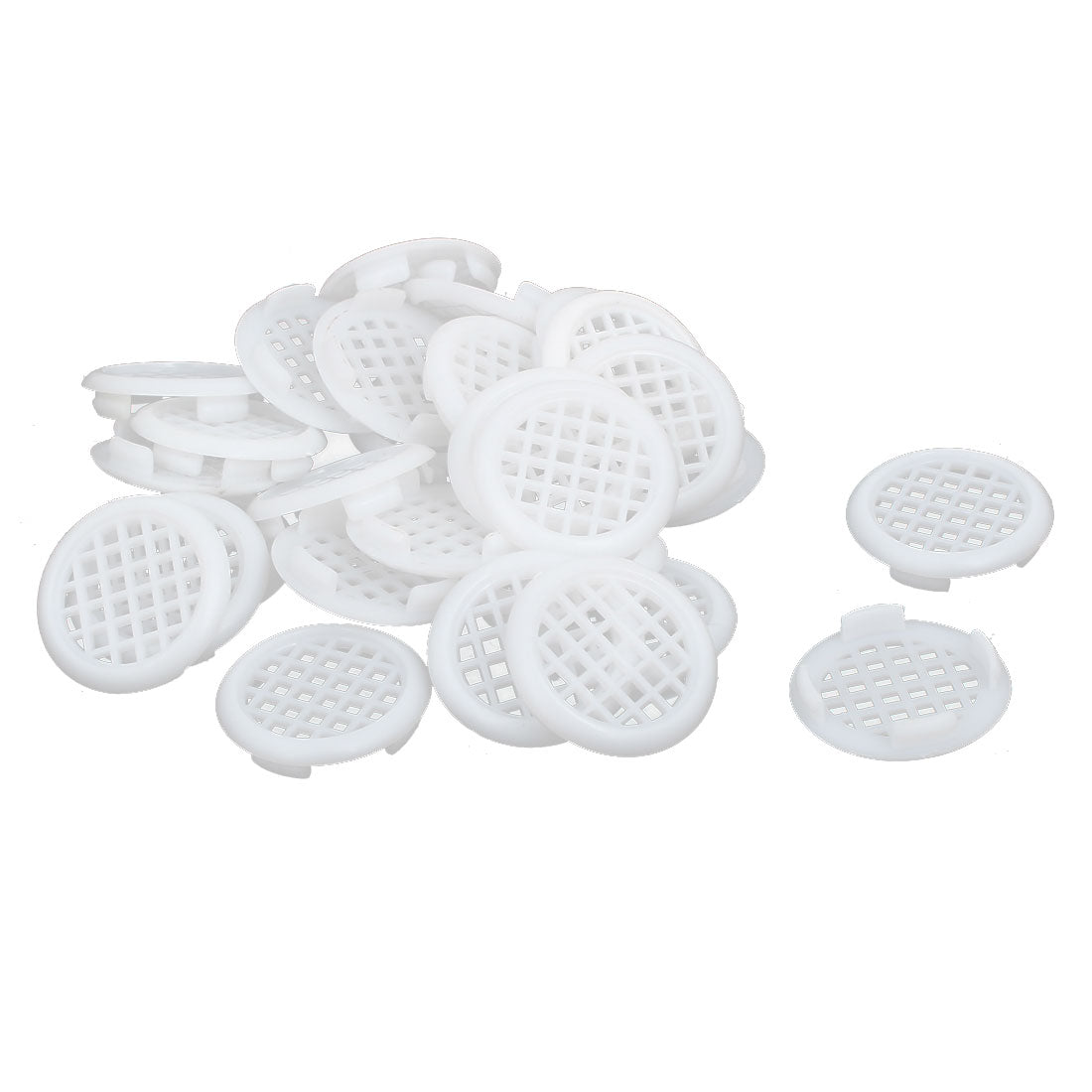 uxcell Uxcell Shoes Cabinet Plastic Square Mesh Hole Air Vent Louver Cover White 31mm Dia 30pcs