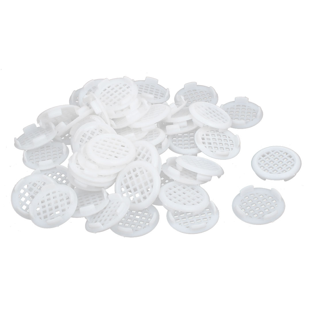 uxcell Uxcell Shoes Cabinet Plastic Square Mesh Hole Air Vent Louver Cover White 31mm Dia 50pcs