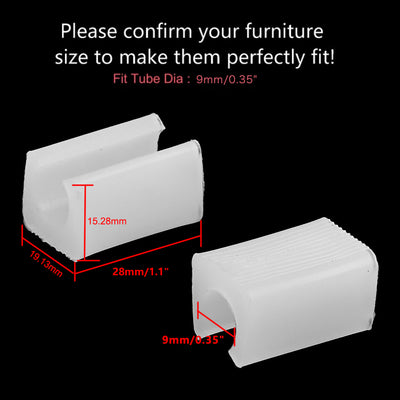 Harfington Uxcell Household Furniture Accessory Plastic Chair Leg Protector Ending Cap Tube Insert White 30pcs