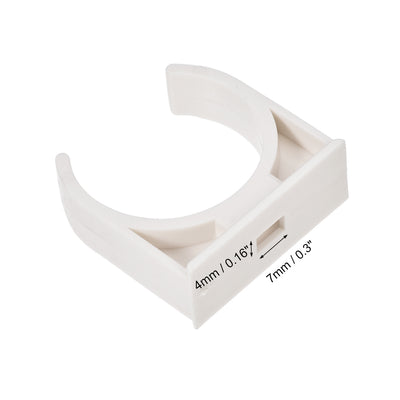 Harfington Uxcell Home PVC U Shaped Water Supply Pipe Holder Clamps Clips White 32 mm Dia 15 Pcs