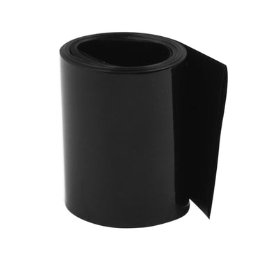 Harfington Uxcell 50mm Flat Width 2M Length PVC Heat Shrink Tube Black for 18650 Batteries