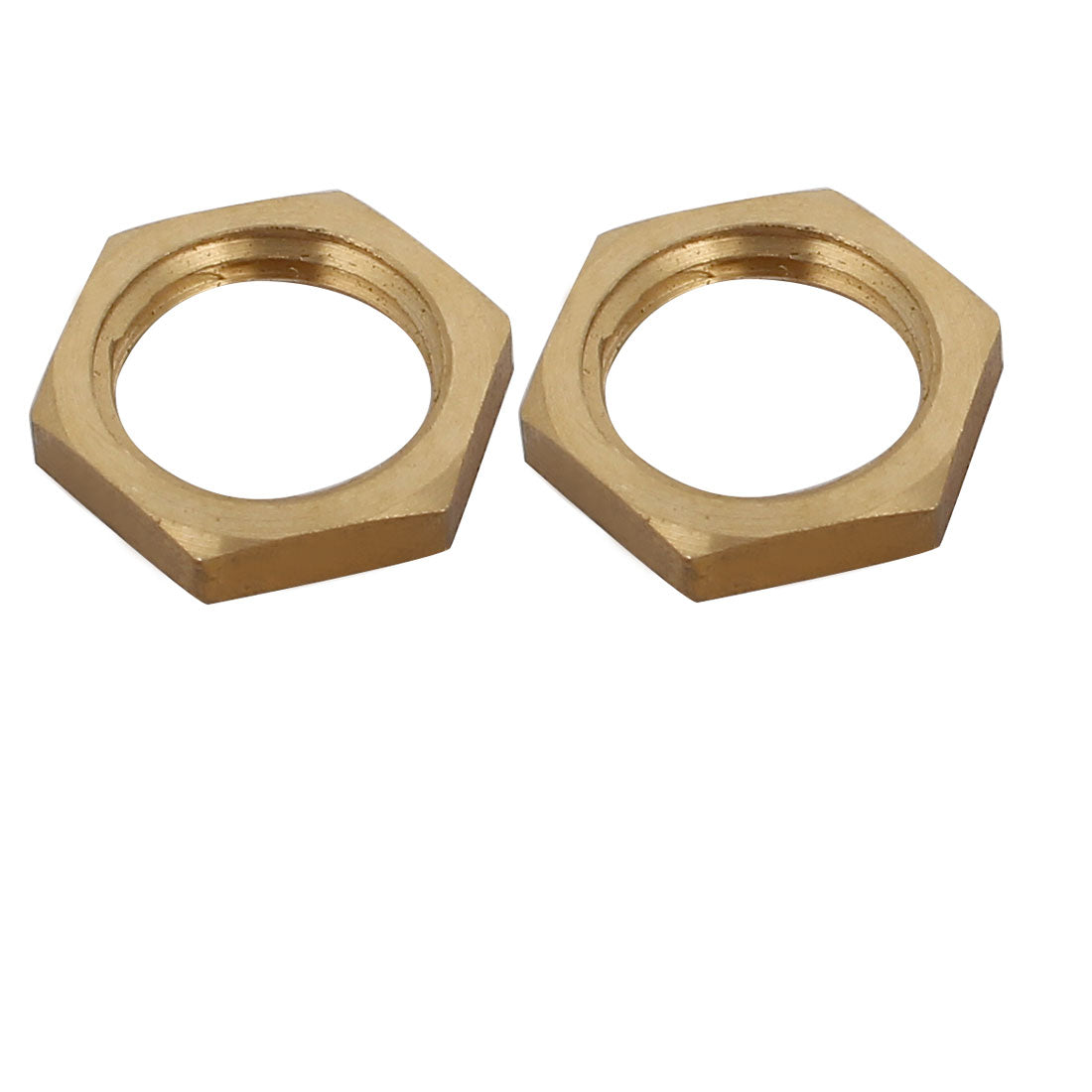 uxcell Uxcell 1/4BSP Female Thread Brass Pipe Fitting Hex Lock Nut 2pcs