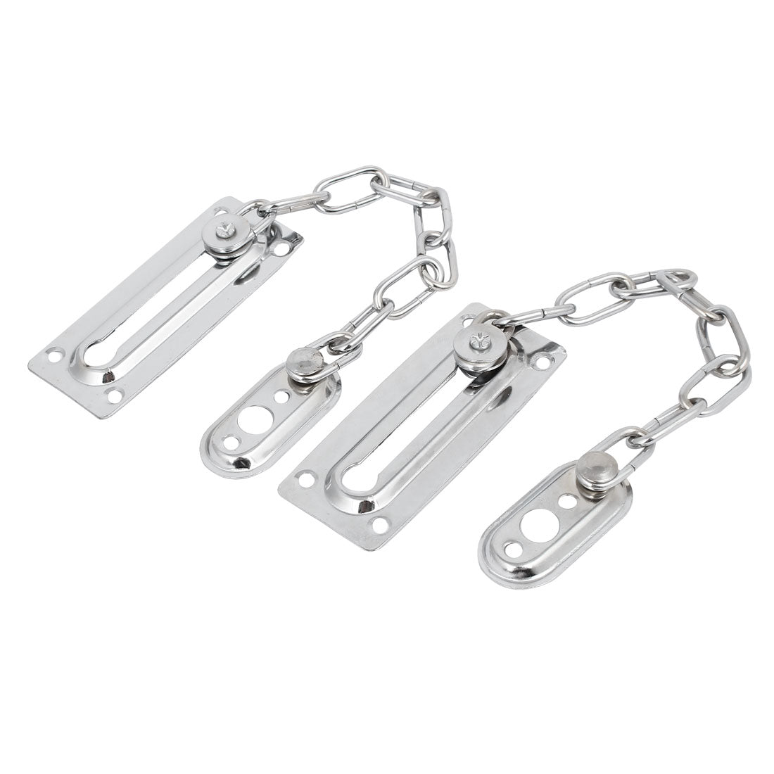 uxcell Uxcell Home Door Gate Metal Security Bolt Chain Lock Silver Tone 2pcs