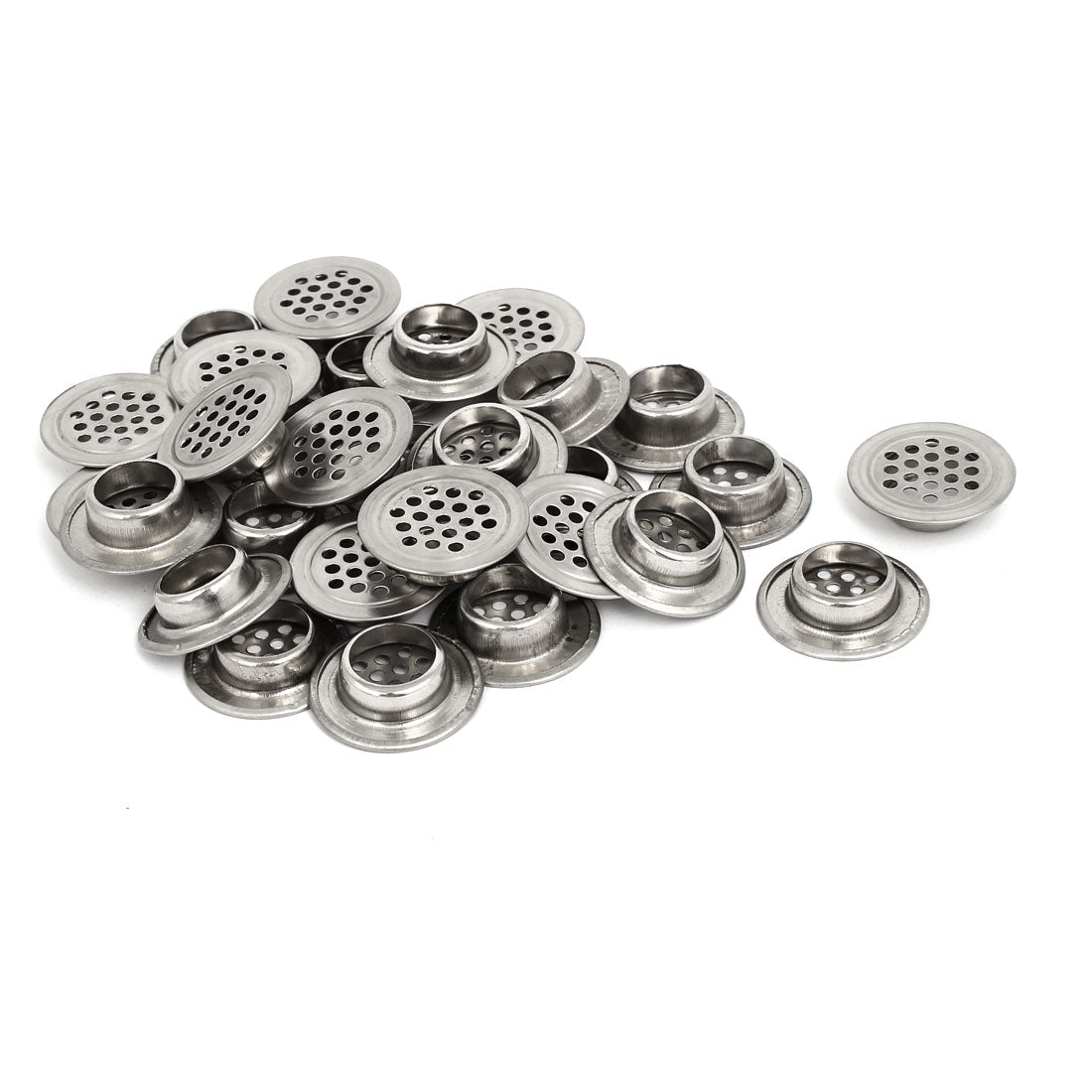 uxcell Uxcell 19mm Bottom Dia Stainless Steel Round Mesh Hole Air Vents Louver 30pcs