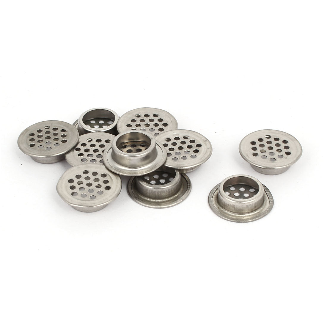 uxcell Uxcell 19mm Bottom Dia Stainless Steel Round Shaped Mesh Hole Air Vent Louver 10pcs