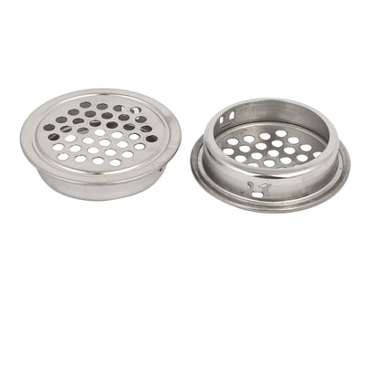 Harfington Uxcell 35mm Bottom Dia Stainless Steel Round Shaped Mesh Hole Air Vent Louver 5pcs