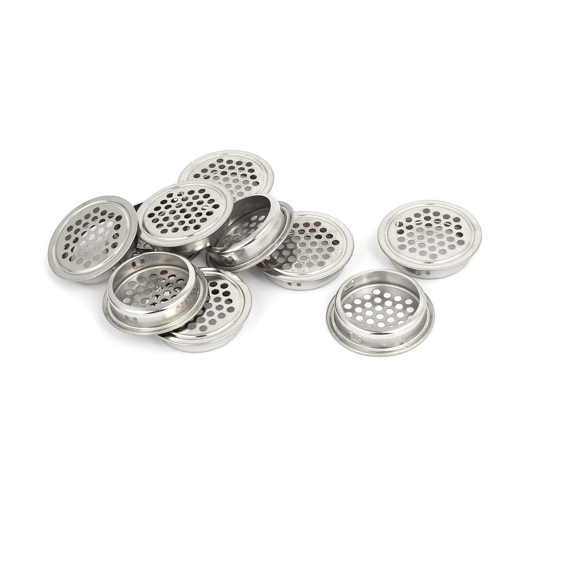 uxcell Uxcell 35mm Bottom Dia Stainless Steel Round Shaped Mesh Hole Air Vent Louver 10pcs