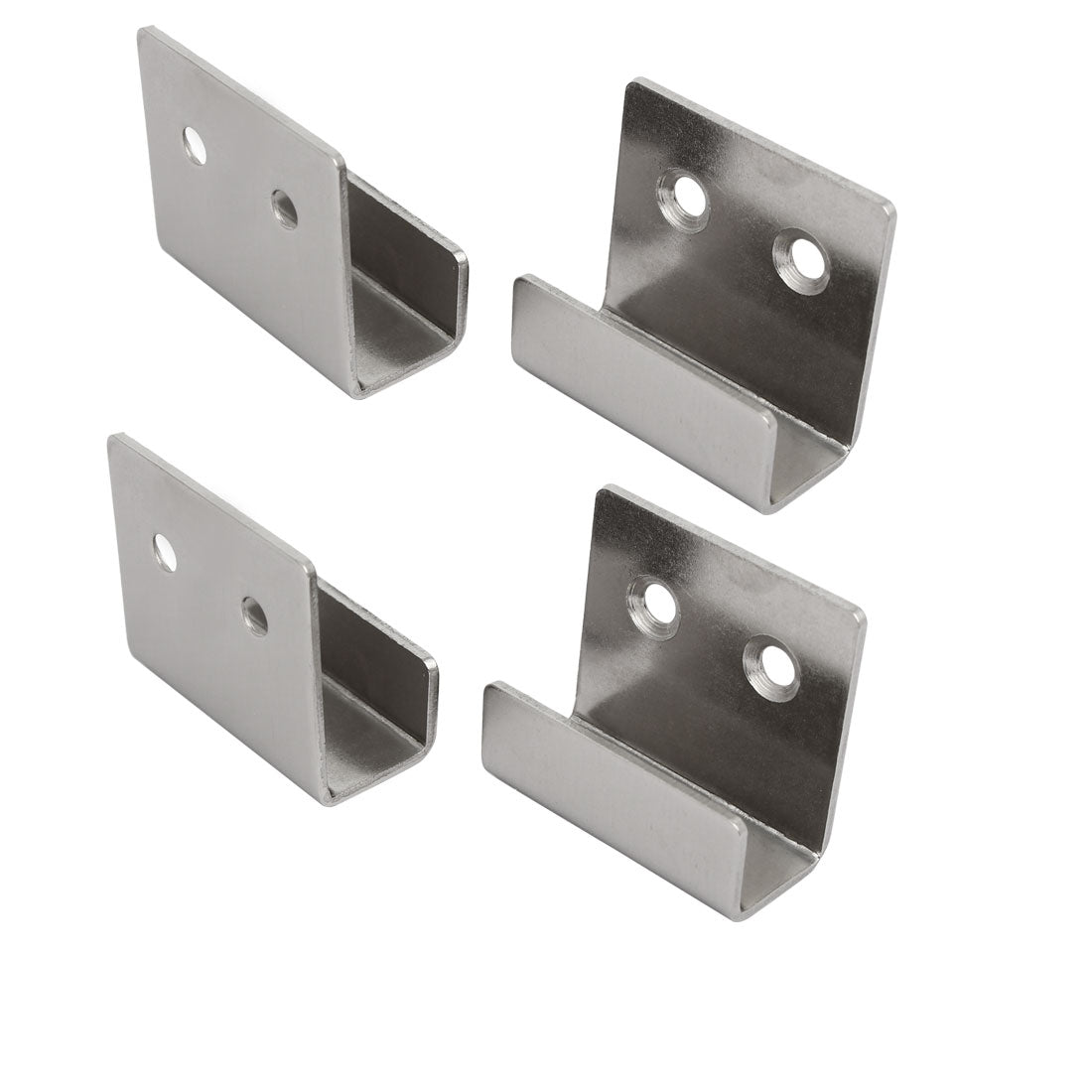 uxcell Uxcell Tile Display Stainless Steel Wall Hanger Bracket Silver Tone 4pcs