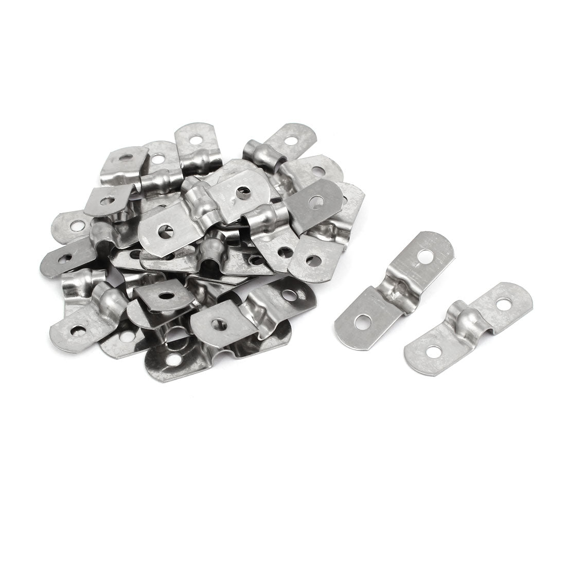 uxcell Uxcell M5 201 Stainless Steel Two Hole Pipe Straps Tension Tube Clip Clamp 25PCS