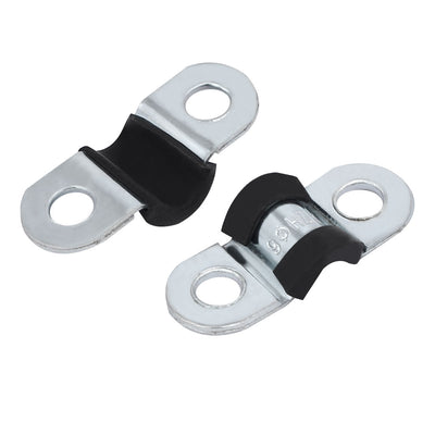 Harfington Uxcell M6 EPDM Rubber Lined U Shaped Pipe Tube Strap Clamps Clips Fasteners 6pcs
