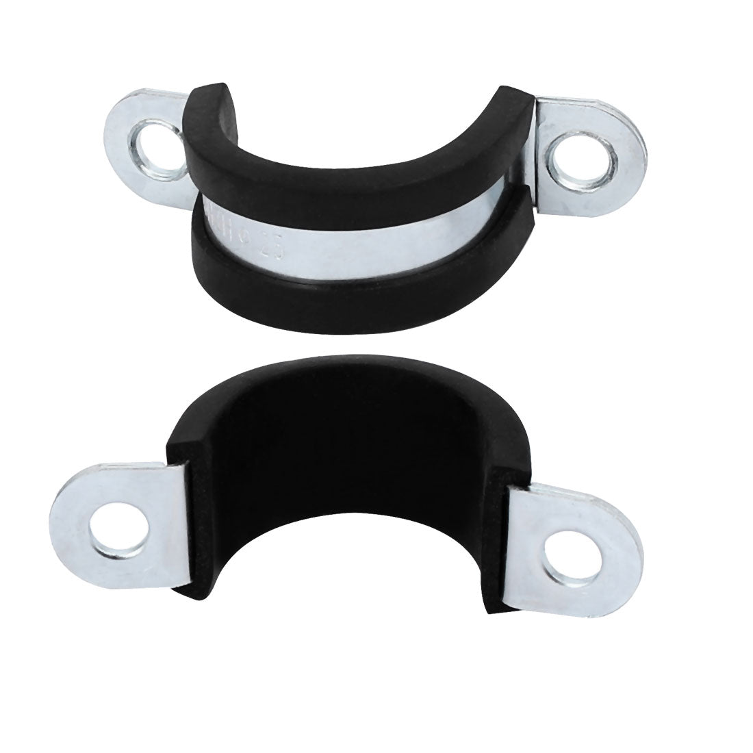 uxcell Uxcell M25 EPDM Rubber Lined U Shaped Pipe Tube Strap Clamps Clips Fasteners 3pcs