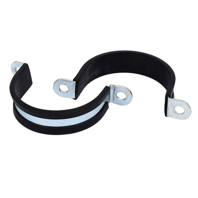 Harfington Uxcell M48 EPDM Rubber Lined U Shaped Pipe Tube Strap Clamps Clips Fasteners 2pcs