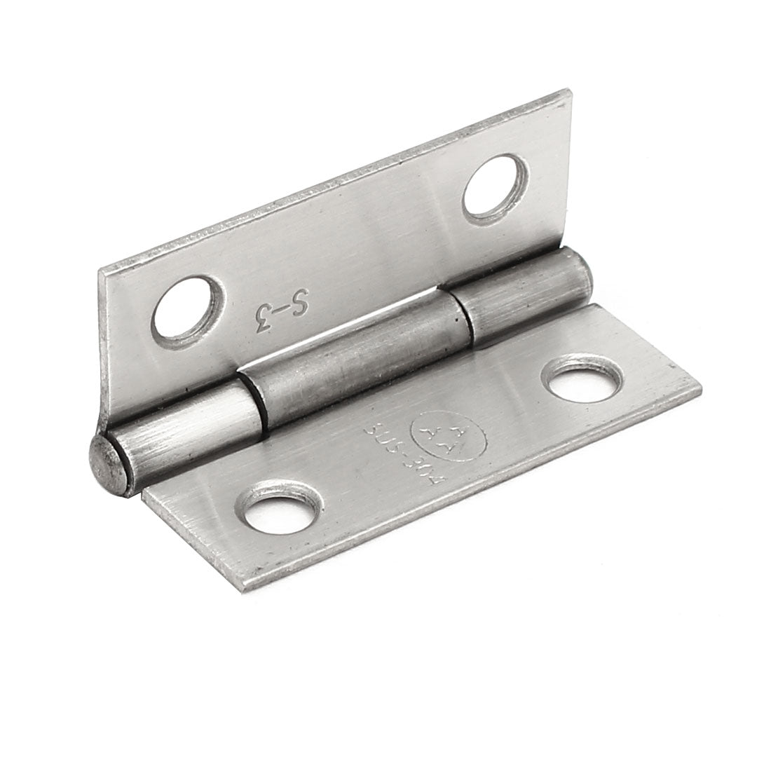 uxcell Uxcell 1.5-inch Long 304 Stainless Steel 4 Mount Holes Door  Hinges Silver Tone 2pcs
