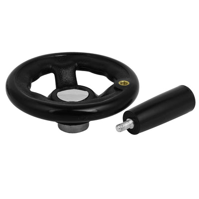 Harfington Uxcell 4-inch Diameter Plastic Round Hand Wheel w Revolving Handle