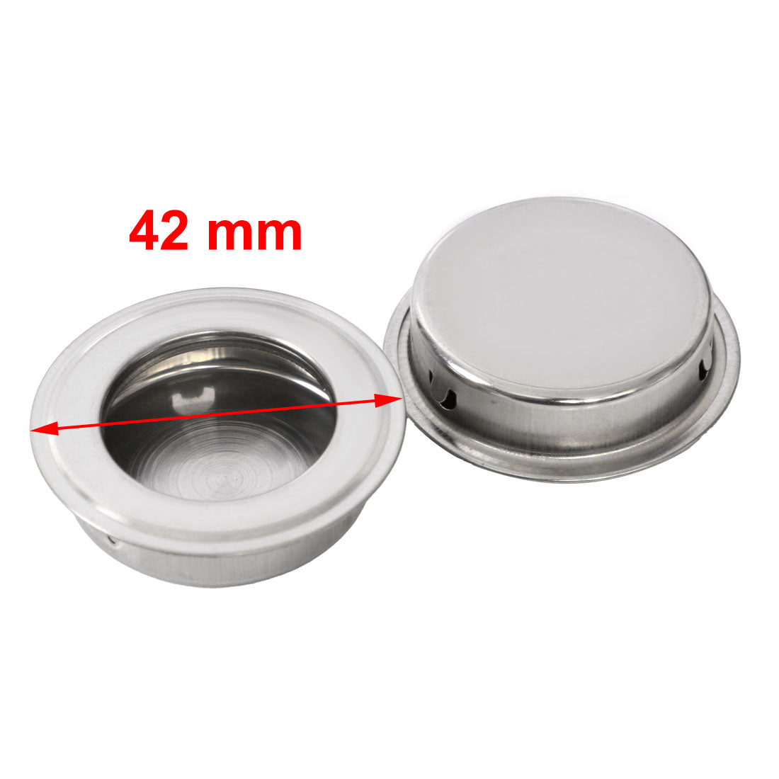 uxcell Uxcell Drawer Closet Stainless Steel Embedded Round Flush Pull Handles 35mm Dia 10 PCS