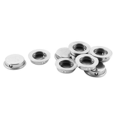 Harfington Uxcell Drawer Closet Stainless Steel Embedded Round Flush Pull Handles 35mm Dia 10 PCS