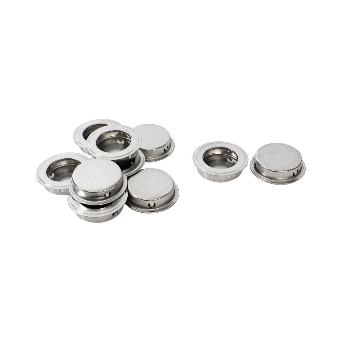 uxcell Uxcell Drawer Closet Stainless Steel Embedded Round Flush Pull Handles 35mm Dia 10 PCS