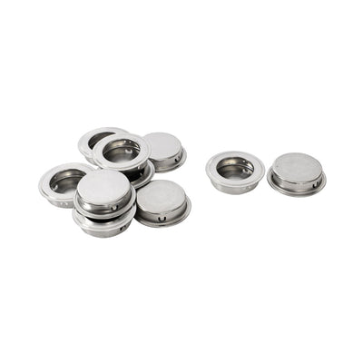 Harfington Uxcell Drawer Closet Stainless Steel Embedded Round Flush Pull Handles 35mm Dia 10 PCS