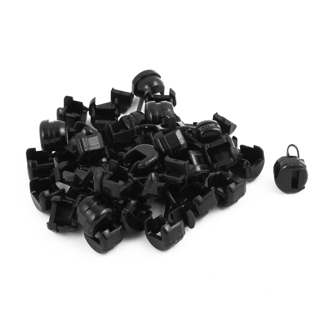 uxcell Uxcell 30Pcs 4N-4 Round Cable Wire Strain Relief Bush Grommet 11.5mm Diameter Black