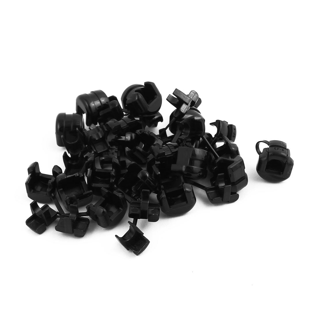 uxcell Uxcell 20Pcs 5P-4 Round Cable Wire Strain Relief Bush Grommet 11mm Diameter Black