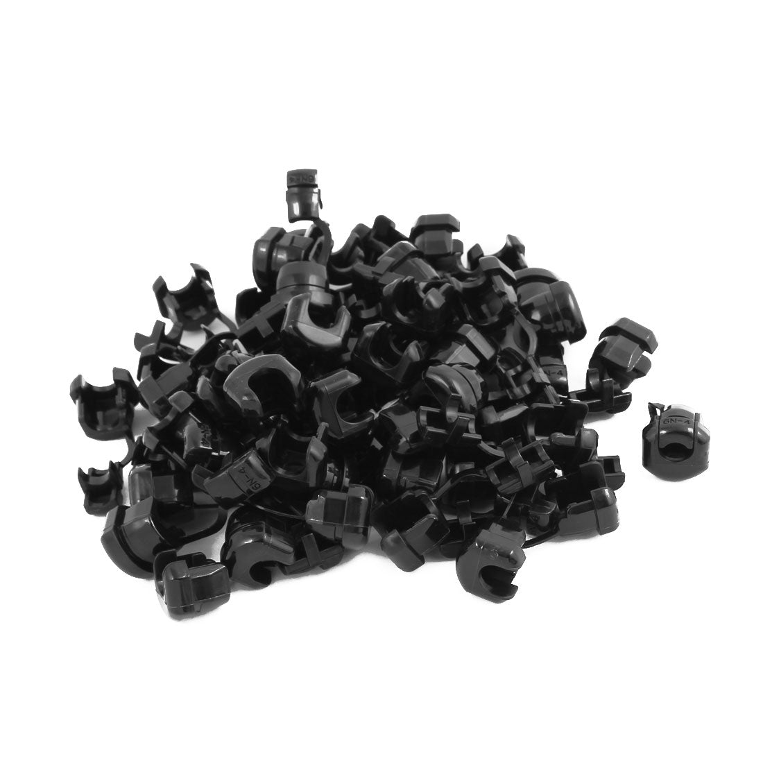 uxcell Uxcell 50Pcs 6N-4 Round Cable Wire Strain Relief Bush Grommet 14mm Diameter Black