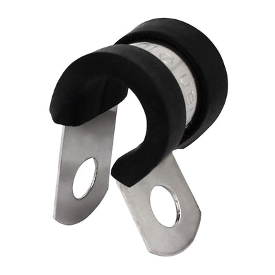 Harfington Uxcell 10mm Dia EPDM Rubber Lined P Clips Cable Hose Pipe Clamps Holder 5pcs