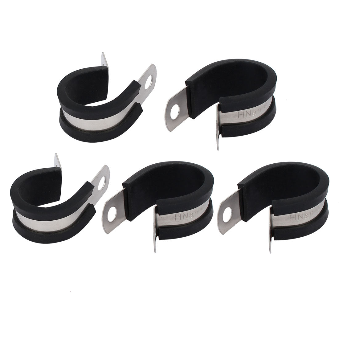 Uxcell 22mm Dia EPDM Rubber Lined P Clips Cable Hose Pipe Clamps Holder ...