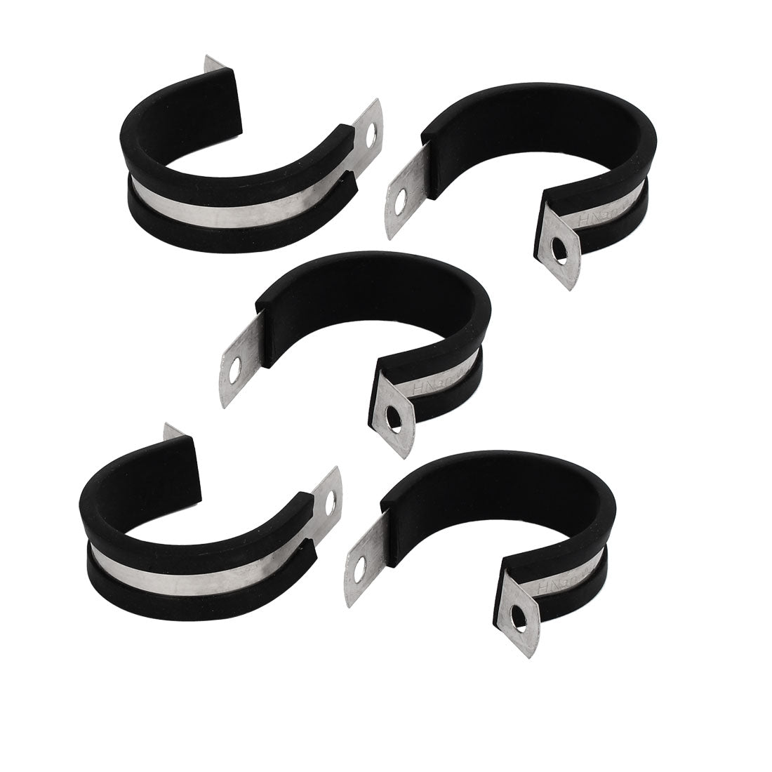 uxcell Uxcell 34mm Dia EPDM Rubber Lined P Clips Cable Hose Pipe Clamps Holder 5pcs