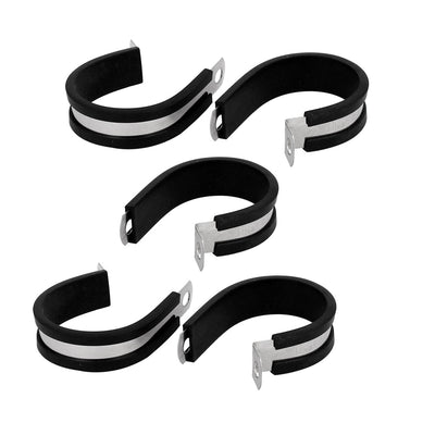 Harfington Uxcell 38mm Dia EPDM Rubber Lined P Clips Cable Hose Pipe Clamps Holder 5pcs