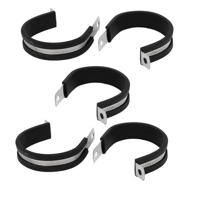 Harfington Uxcell 48mm Dia EPDM Rubber Lined P Clips Cable Hose Pipe Clamps Holder 5pcs