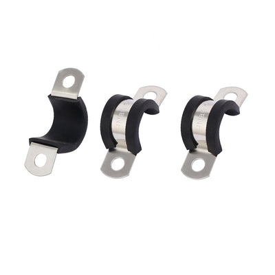 Harfington Uxcell 15mm Dia EPDM Rubber Lined U Shaped Pipe Tube Wire Clamps Clips 3pcs