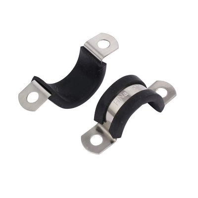 Harfington Uxcell 20mm Dia EPDM Rubber Lined U Shaped Pipe Tube Wire Clamps Clips 3pcs