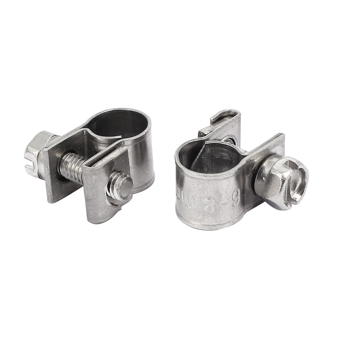 uxcell Uxcell 6mm-8mm 304 Stainless Steel Screw Mounted Adjustable Pipe Hose Clamps 4pcs