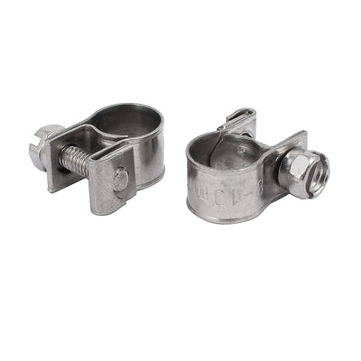 Harfington Uxcell 8mm-10mm 304 Stainless Steel Screw Mounted Adjustable Pipe Hose Clamps 4pcs